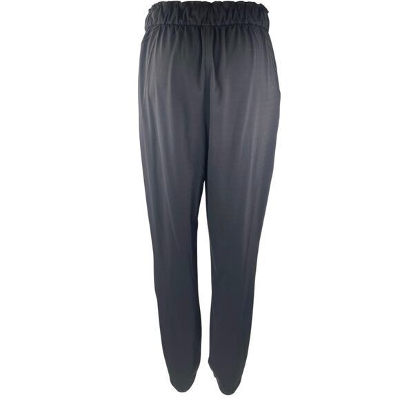 Lululemon Black Elastic Waist Straight Leg Activewear Paperbag Trousers Pants 8 - Picture 3 of 4